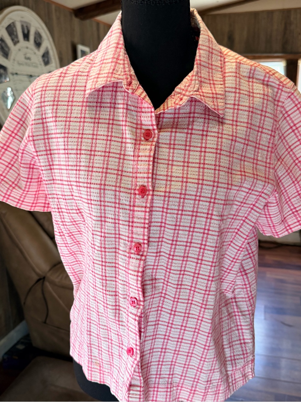Mountain Lake Pink Plaid Short-Sleeve Button-Down Shirt